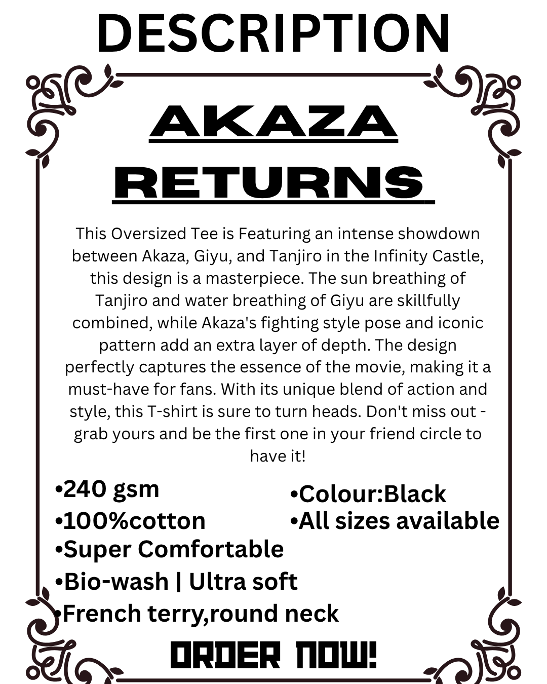 Akaza Returns Oversized Tshirt